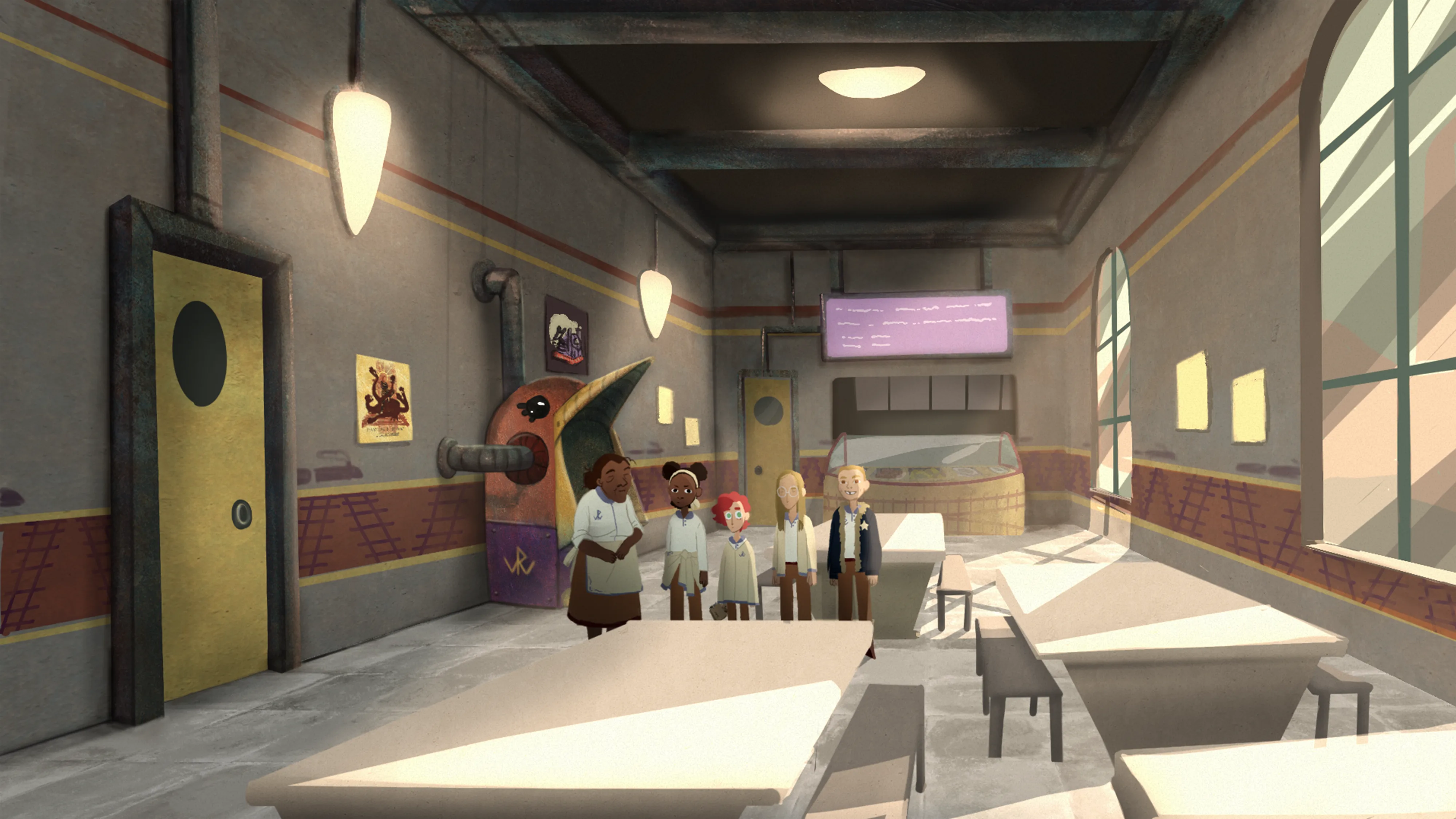 Cafeteria environment — animated series