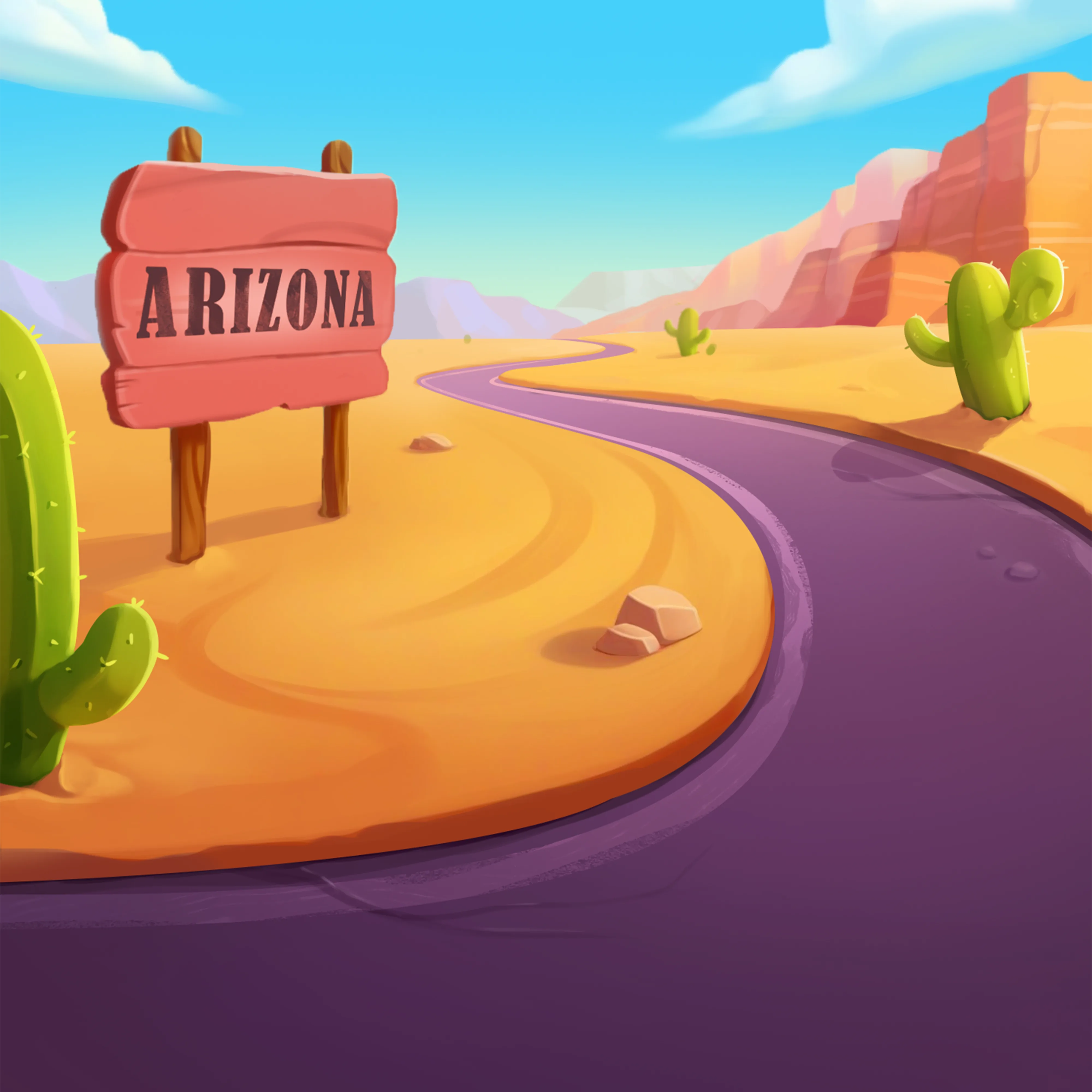 Arizona desert environment — mobile game