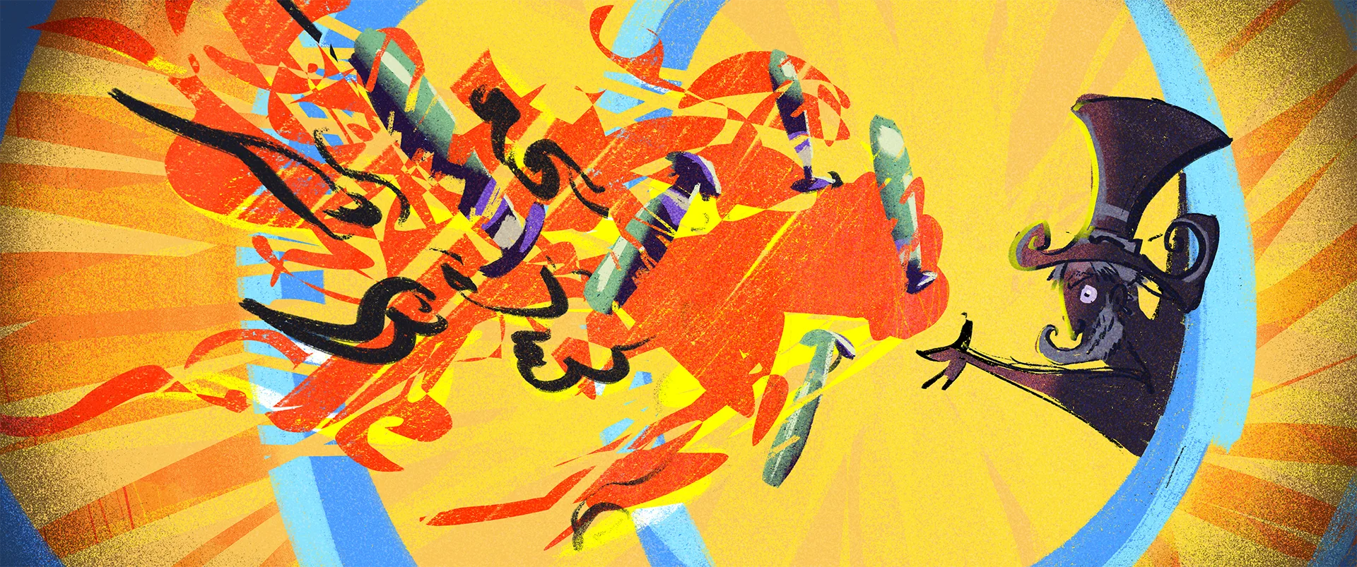 Explosion — illustration by Michael B. Jacob