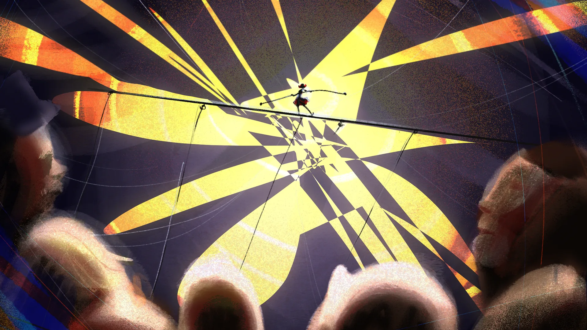Tightrope — illustration by Michael B. Jacob